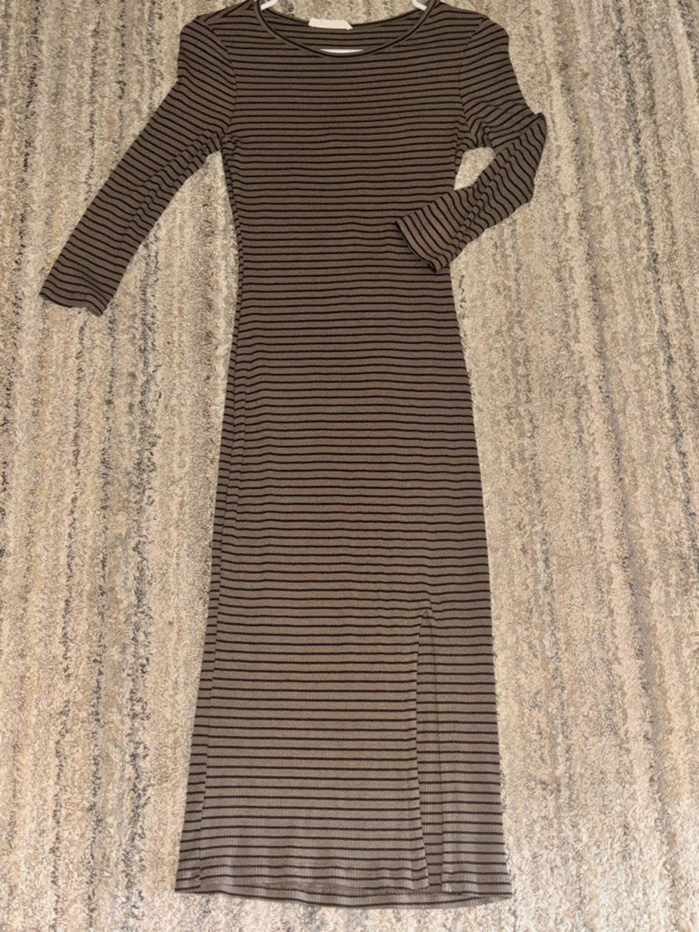 Striped 3/4 Long Sleeve Dress